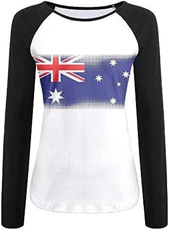 Wwenbv Australian Flag Hot Seller Woman Outdoor Round Neck Raglan Sleeves Long Sleeve Autumn Wear T-shirt