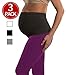 Womens Maternity Belly Band 3 Pack Seamless Everyday Support Bands for Pregnancy(Black+White+Grey)S