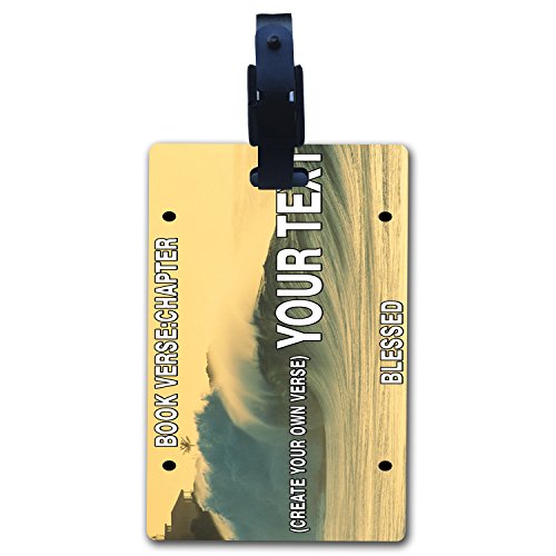 BleuReign(TM Personalized Bible Series Verse License Plate Luggage Tag with Strap