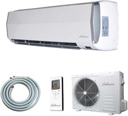 Celiera 18000 BTU Ductless Mini Split Air Conditioner + Heat Pump - Indoor and Outdoor Units + Line Set + Installation Kit) - 220V 60Hz Single Phase