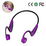ZFKJERS Bone Conduction Headphones, Bluetooth 5.0 Wireless HiFi Stereo Open Ear Headset Lightweight Sweatproof Sports Headphones for Running Driving Cycling (Purple)