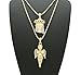 Fashion 21 Gold Silver Tone Micro Angel, Jesus Pendant 24