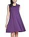 Meaneor Women's Cowl Neck Sleeveless Tank Top Loose Flowy Mini Tunic Dress