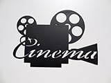 Cinema Word on Movie Projector Home Theater Decor Metal Wall Art
