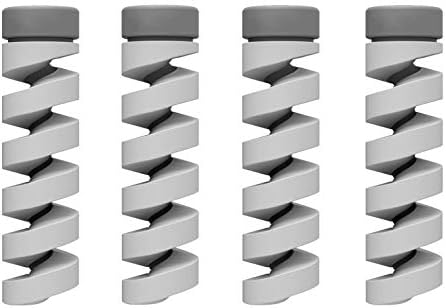 Atoll Cable Protector - Charger Protector - Cord Protector for iPhone, iPad, iPod, MacBook and Other Cell Phones, Computers, Chargers Wires (4 Pack, Gray)