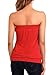 DJT Women's Tie Dye Sleeveless Stretchy Pleated Tube Top Medium Red