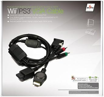 Amazon Wiiとps3をpcモニターに出力できるvgaケーブル ケーブル アダプター