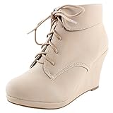 Top Moda Womens Max-35 Max 35 Womens Wedge Ankle Booties