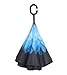 AWEOODS Double Layer Inverted Umbrella Cars Reversible Umbrella (Blue Daisy)