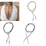 Sexy Sparkles Velvet Choker Necklace for Women Girls Gothic Choker Bolo Tie Chokers (A: 4 Pcs Set)