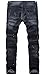 Ric Foster Men's Stretch Straight Jeans Zipper Deco (W34, 01 Black)