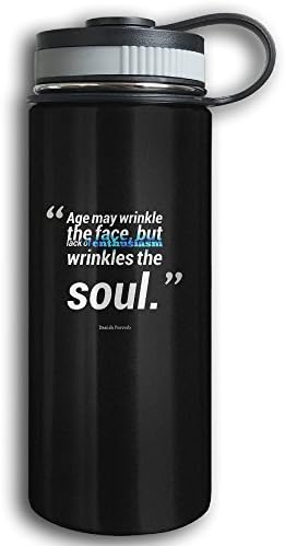 Artistic Word Stainless Steel Vacuum Funtainer Thermos Cup Unbreakable Simple Modern WOMEN Thermos Bottle For Hot And Cold Drinks Height 7.8 "diameter 2.9" 18.7oz