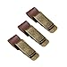 LJY 3-Pack Retro Style Traveler Notebook Leather Pen Holder Pencil Loop Stainless Steel Clip (Brown)