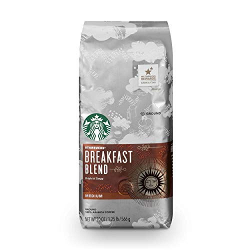 Starbucks Medium Roast Ground Coffee — Breakfast Blend — 100% Arabica — 1 bag (20 oz.) Great Holiday Gift