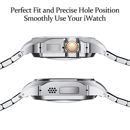 VMORO Compatible with Apple Watch Ultra Bands 49mm with Metal Bumper, Business Stainless Steel