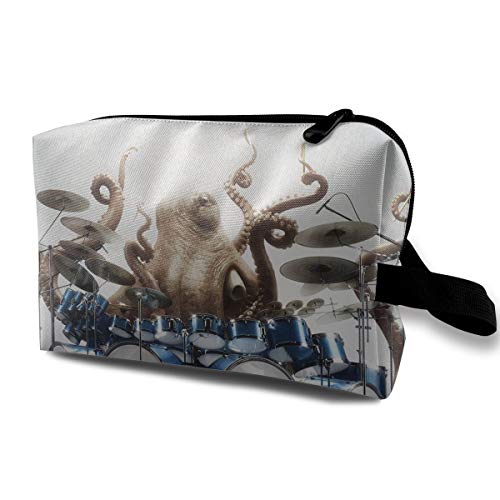 Drum Digital Art Cosmetic Bags Makeup Organizer Bag Pouch Zipper Purse Handbag Clutch Bag