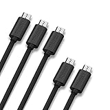 Maxcury [5-Pack] Premium Micro USB Cables in Assorted Lengths (3.3ft & 1ft) High Speed USB 2.0 Sync and Charge Cables for Samsung, Nexus, LG, Motorola, Android Smartphones and More (Black)
