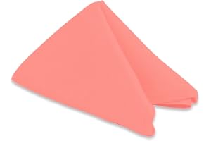 SPARKLES MAKE IT SPECIAL Leading Linens 10 pcs 17"x17" inch Polyester Cloth Napkin - Coral - Wedding Linen Restaurant Dinner Wedding Banquet Party - 19 Colors Available