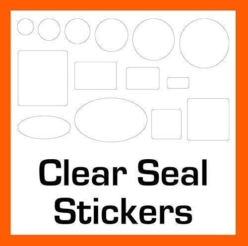 500 Clear/Transparent Seal Stickers/Labels - Permanent Adhesive (45 x 50mm Rectangles)