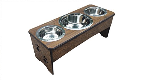 Bow Wow Wow Designs 3 Bowl Dog Feeder 15 In Tall Buy Online In