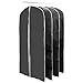 EZOWare (Set of 4 60 inch Garment Bag, Black Foldable Breathable Garment Suit Dress Jacket Coat Shirt Dust Cover Travel Bag