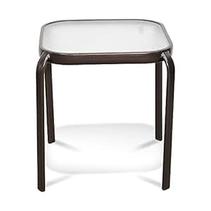 Amazon.com : Never Rust Aluminum and Glass Outdoor End Table in Bronze
