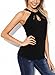 BLENCOT Women's Summer Sleeveless Halter Sexy Cut Out Keyhole Back Tank Tops -Black Medium