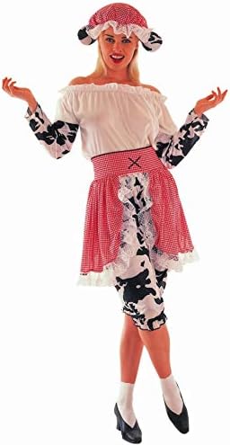 Fyasa 862547 Milkmaid Fancy Dress Costume for 12 Years Above, Multi-Color, Large