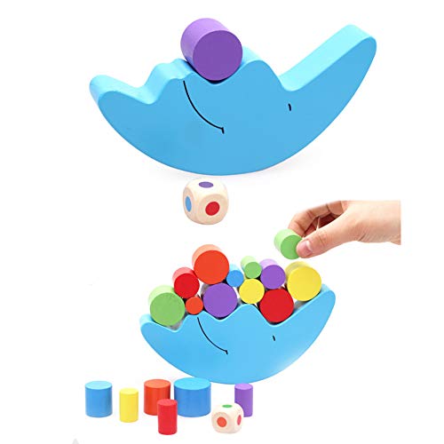 Moon Equilibrium Game Moon Wooden Stacking Blocks Balancing Game - Sorting Toy Balancing Moon - Stacking Wooden Toy for Kids Early Learning Educational - Thumbnail 3