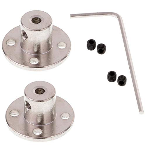 Magic&Shell 2-Pack 3.17mm Flange Shaft Coupling High Hardness Metal Axis Bearing Fittings DIY Model Accessory Rigid Flange Guide Shaft Coupler Motor Connector