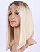 Chantiche Hot Sale Natural Looking Platinum Blonde Short Bob Hair Lace Wigs Fashion Brown Roots #T2/60 Synthetic Lace Front Wig for White Women 14 inches