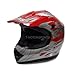 TMS Youth Kids Red Flame Dirt Bike ATV Motocross Helmet with Goggles and Gloves (Large)