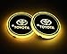 2pcs LED Car Cup Holder Lights for Toyota, 7 Colors Changing USB Charging Mat Luminescent Cup Pad, LED Interior Atmosphere Lamp