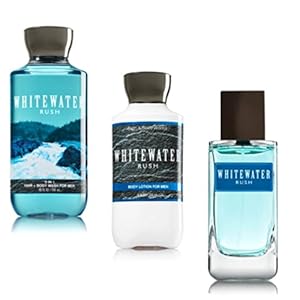 BATH AND BODY WORKS, GIFT SET WHITE WATER RUSH,LOTION,BODY WASH,COLOGNE SPRAY..