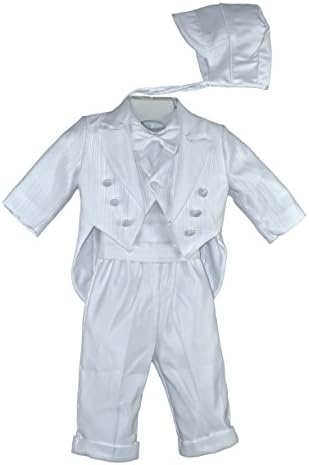 Joey Couture Baby Boys Christening Suit With Tailcoat Blazer and Hat (M (12M))