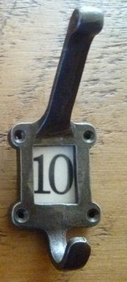 Ironmongery World Cast Wrought Iron Label Frame Hat And Coat Hook Old Vintage Reproduction in Antique Iron Aged Finish - In 10 Options - Number 10