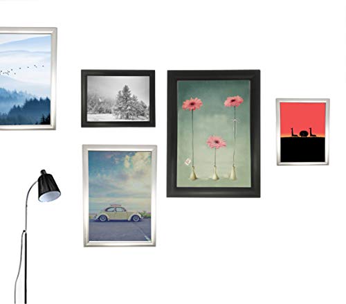 Reliancer A2 Front Load Easy Open Snap Frame Professional Aluminum Poster Pictures Frame for 23.5x16.5 Inches Graphics Wall Mounted w/Non-Glare PVC Lens (Black)