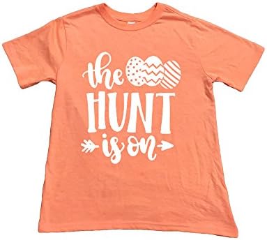 PandoraTees Toddler T-Shirt -The Hunt Is On, Bright Orange, 4y