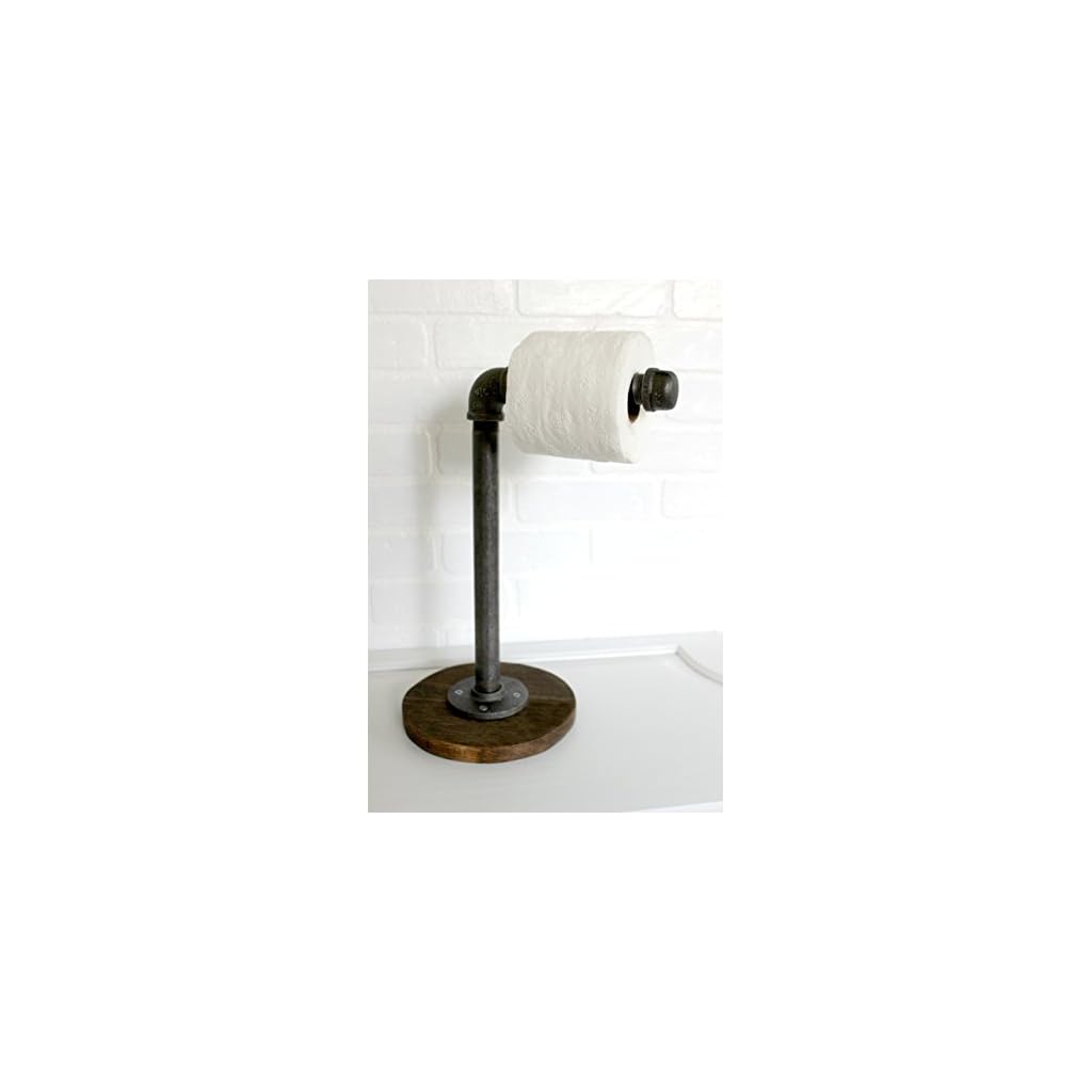 Freestanding Industrial Pipe Toilet Paper Holder stand, Toilet Roll