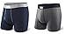 Saxx Men's Underwear-24-Seven Boxer Fly 2 Pack-Navy/Heather-M