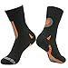 RANDY SUN Men's Athletic Crew Socks Boot Cushion Hiking Running Outdoor Cycling Sock Black Orange