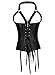 LKOUS Women's Pu Leather Halter Shoulder Straps Open Bust Corset Vest Waistcoat Top