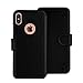 Compatible with iPhone Xs Max Wallet Case - Slim & Lightweight Flip Case with Credit Card Holder - Women & Men - Faux Leather - Black