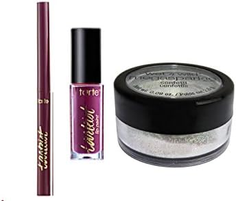 Tarte Kiss Bliss Set of Tarteist Creamy Matte Lip Paint 0.034 oz/ 1 mL Deluxe in Fab & Crayon 0.001 oz/ 0.04 g Deluxe in Meme and Wet'n Wild Shimmer Dust