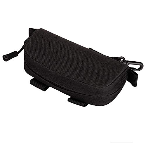 Efanr Eyeglasses Case MOLLE Modular Hardshell Sunglasses Case Tactical Zipper Eyeglass Holder Stand with Clip