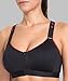 SYROKAN Women's Active Front Zipper High Impact Full Support Workout Sports Bra Black 36DD
