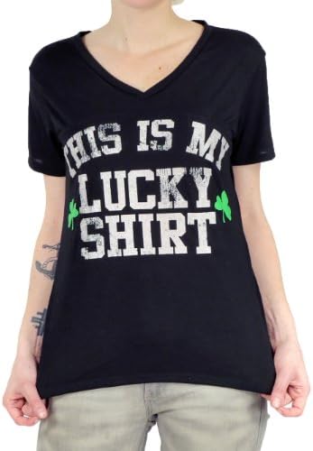 This Is My Lucky Shirt St Patrick's Day Shamrock Glitter Tee (XX-Large)