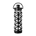 Lifefactory 22-Ounce BPA-Free Glass Water Bottle with Active Flip Cap and Silicone Sleeve, Onyx