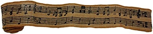 Melissa Frances Music Notes Burlap Ribbon