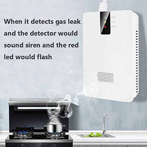 Natural Gas Detector, Propane Detector, Home Gas Alarm, Gas Leak Detector,High Sensitivity LPG LNG Coal Natural Gas Leak Detection,Natural Gas Alarm Monitor Detector for Home Kitchen - Thumbnail 3